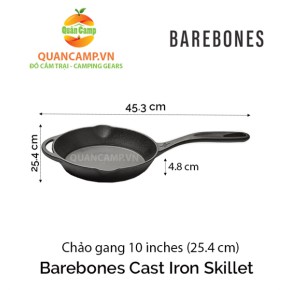 Chảo gang chống dính Barebones Cast Iron Skillet 10 inches (25.4 cm)