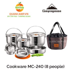 Bộ nồi nấu ăn dã ngoại bằng thép không rỉ Campingmoon Cookware MC-240 (8 người)