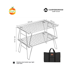 Kệ inox để đồ đa năng Campingmoon T-235A-2T (Kệ đôi kèm túi đựng) T235A-2T T 235A 2T