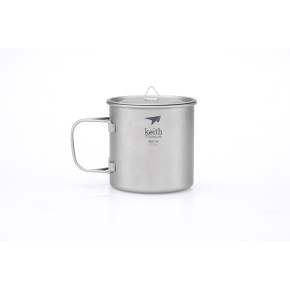 Cốc Titanium Keith Ti3208 có tay cầm và nắp đậy - 650ml