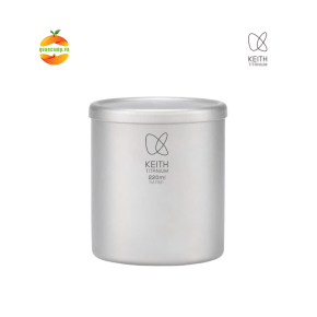 Cốc titanium 2 lớp có nắp Keith Titanium Ti3301 220ml