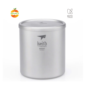 Cốc titanium 2 lớp có nắp Keith Titanium Ti3307 600ml