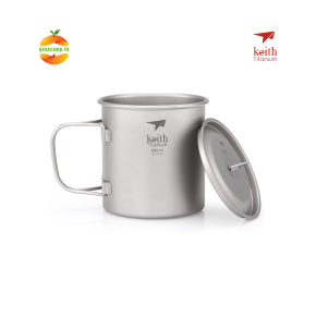 Cốc Titanium Keith Ti3206 có tay cầm và nắp đậy - 550ml