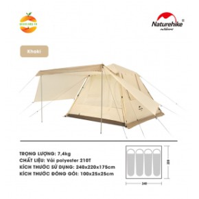 Lều cắm trại 4 người tự bung Ango Pop-up Naturehike NH21ZP010
