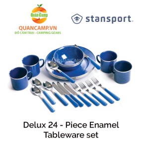 Bộ dụng cụ bàn ăn Inox tráng men cao cấp Tableware (Bộ 24 chiếc)