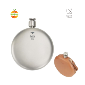 Bình Đựng Rượu Titanium Keith Ti9303 + Bao Da - 130ml